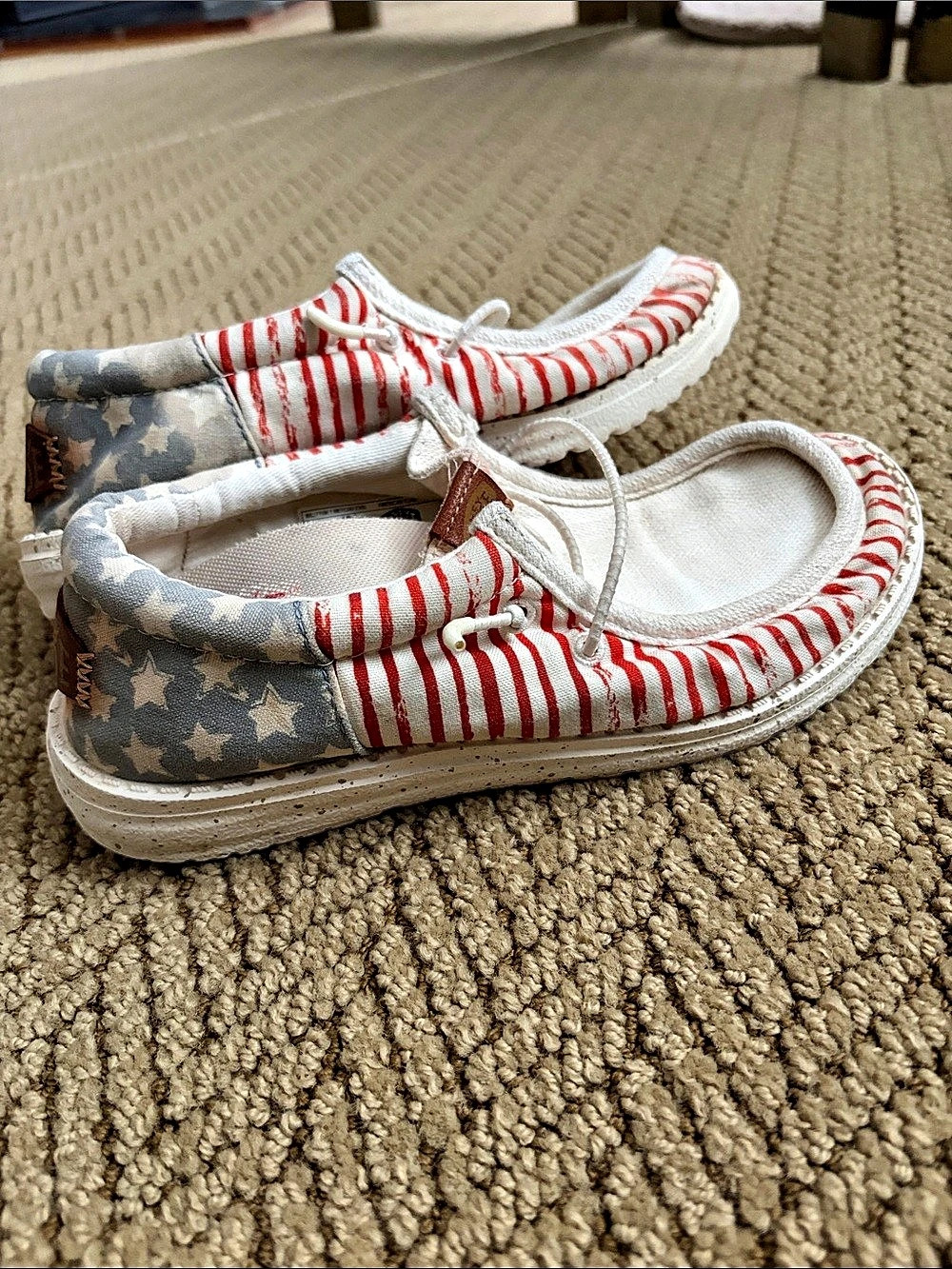 Hey Dude - Wally USA Boys US 3 Striped Sneakers